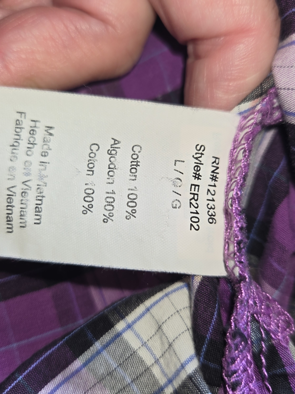 Purple Plaid Women’s Scrub   Top - L